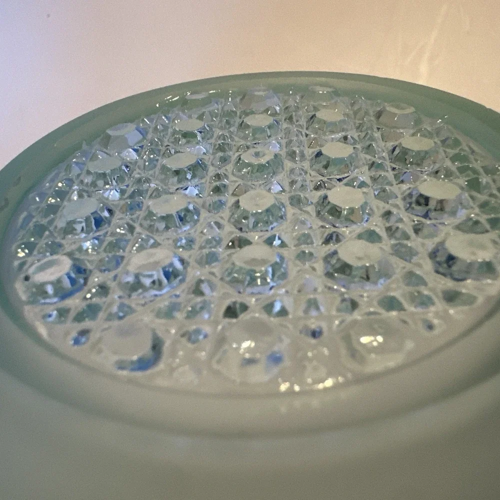 Vintage Depression Glass Green Satin Lancaster Octagon 924 Handled Nappy Bowl